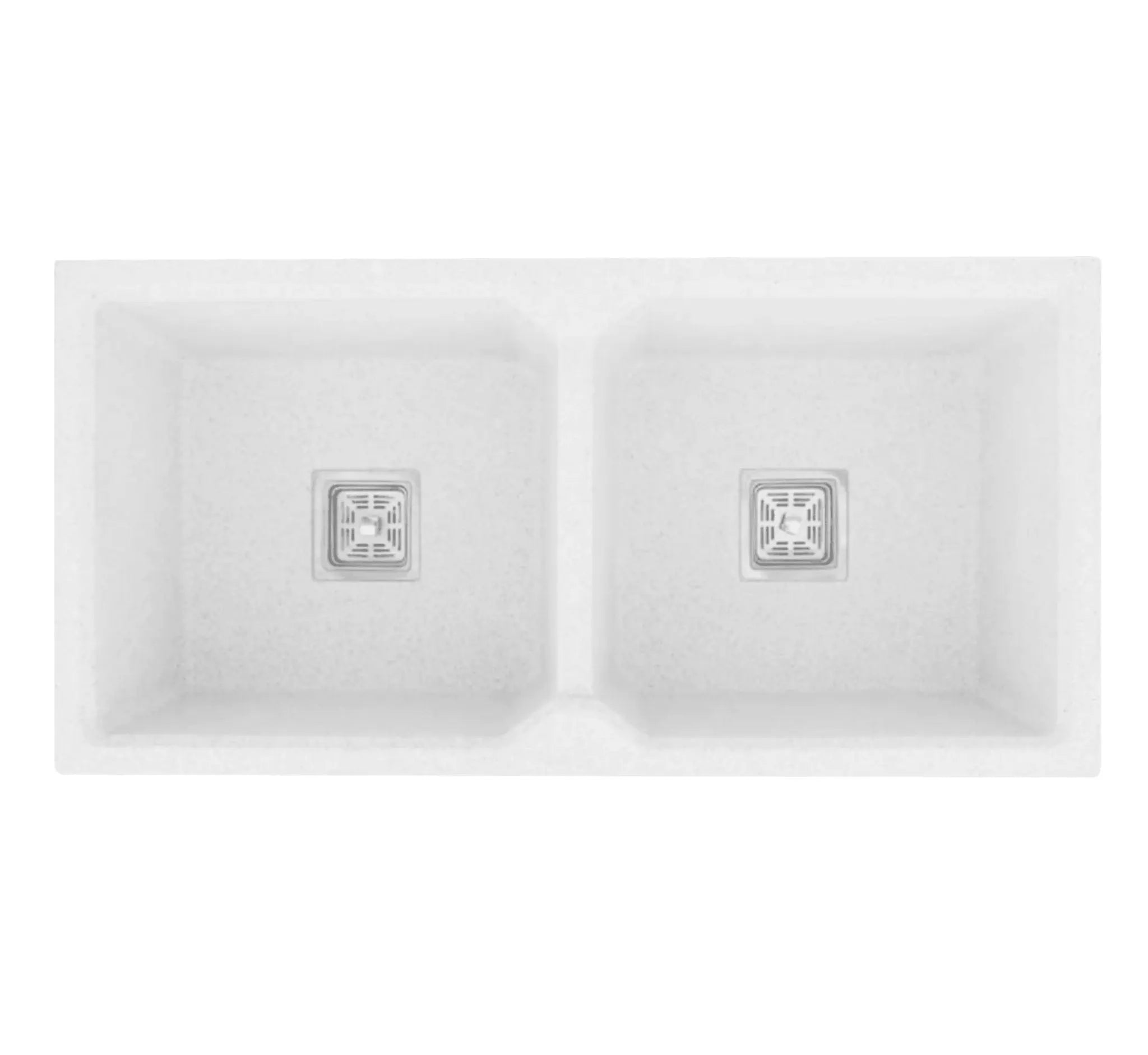 Fossa 37"x18"x10" inch Quartz Double Bowl Kitchen Sink ( White ) Fossa Home