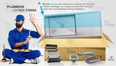 FOSSA 37"x18"x10" Inch Single Bowl With Drain Board 304 Grade Handmade Kitchen Sink Silver Fossa Home