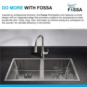 304 Handmade (42 x 20 x 10) Inch Stainless Steel Double Bowl Silver Kitchen Sink - Fossa Home