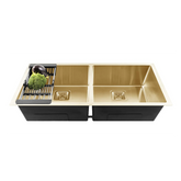 Fossa 45"x20"x10" Inch Double Bowl Premium Stainless Steel Handmade kitchen Sink Gold Fossa Home