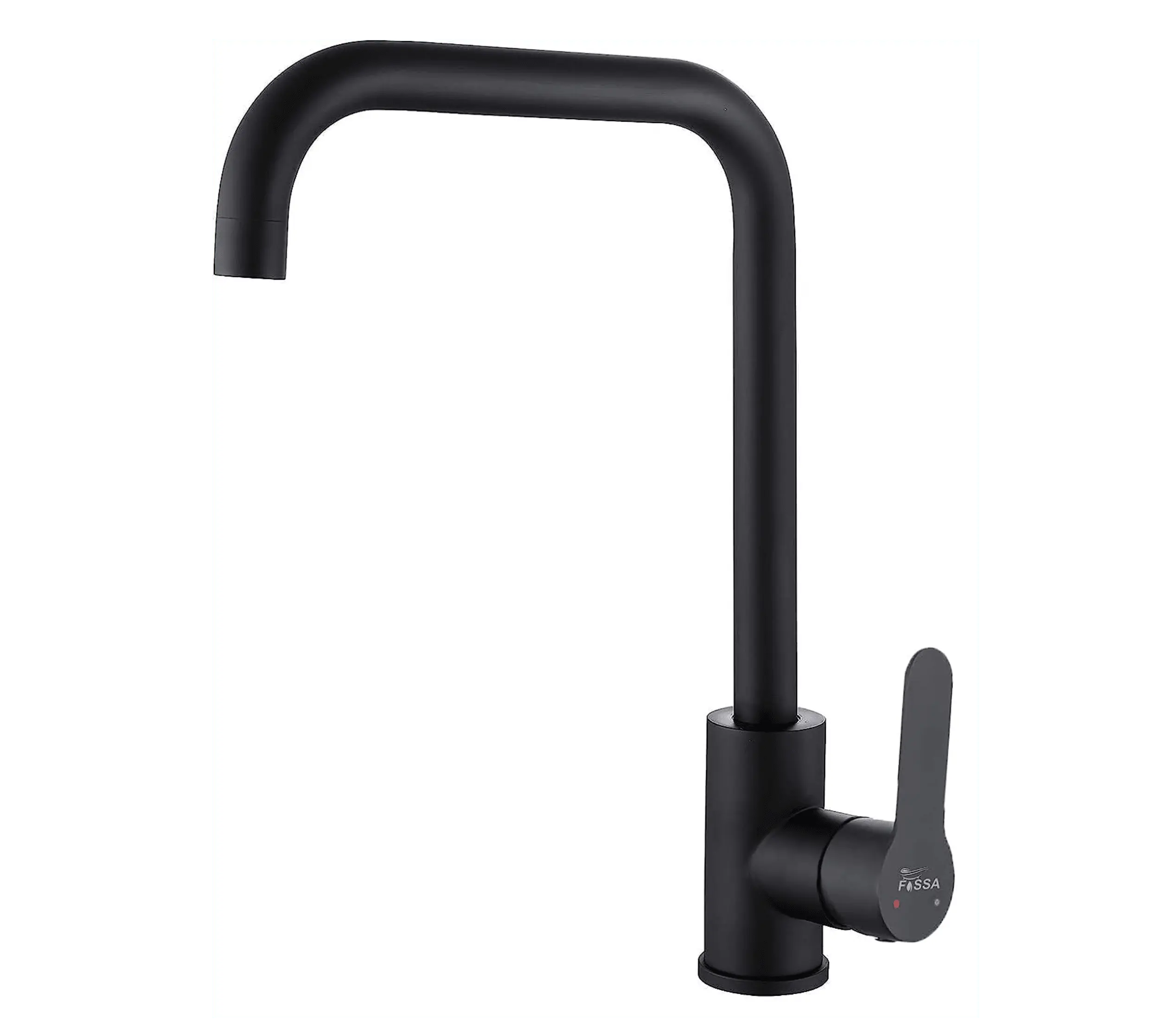 Fossa High Pressure Kitchen Faucet 360° Swivel, Stainless Steel Kitchen Faucet, Kitchen Mixer Tap with High L Bend Spout-257mm (Black) Fossa Home