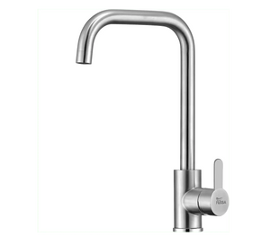 Fossa High Pressure Kitchen Faucet 360° Swivel, Stainless Steel Kitchen Faucet, Kitchen Mixer Tap with High L Bend Spout-257mm (Silver) Fossa Home