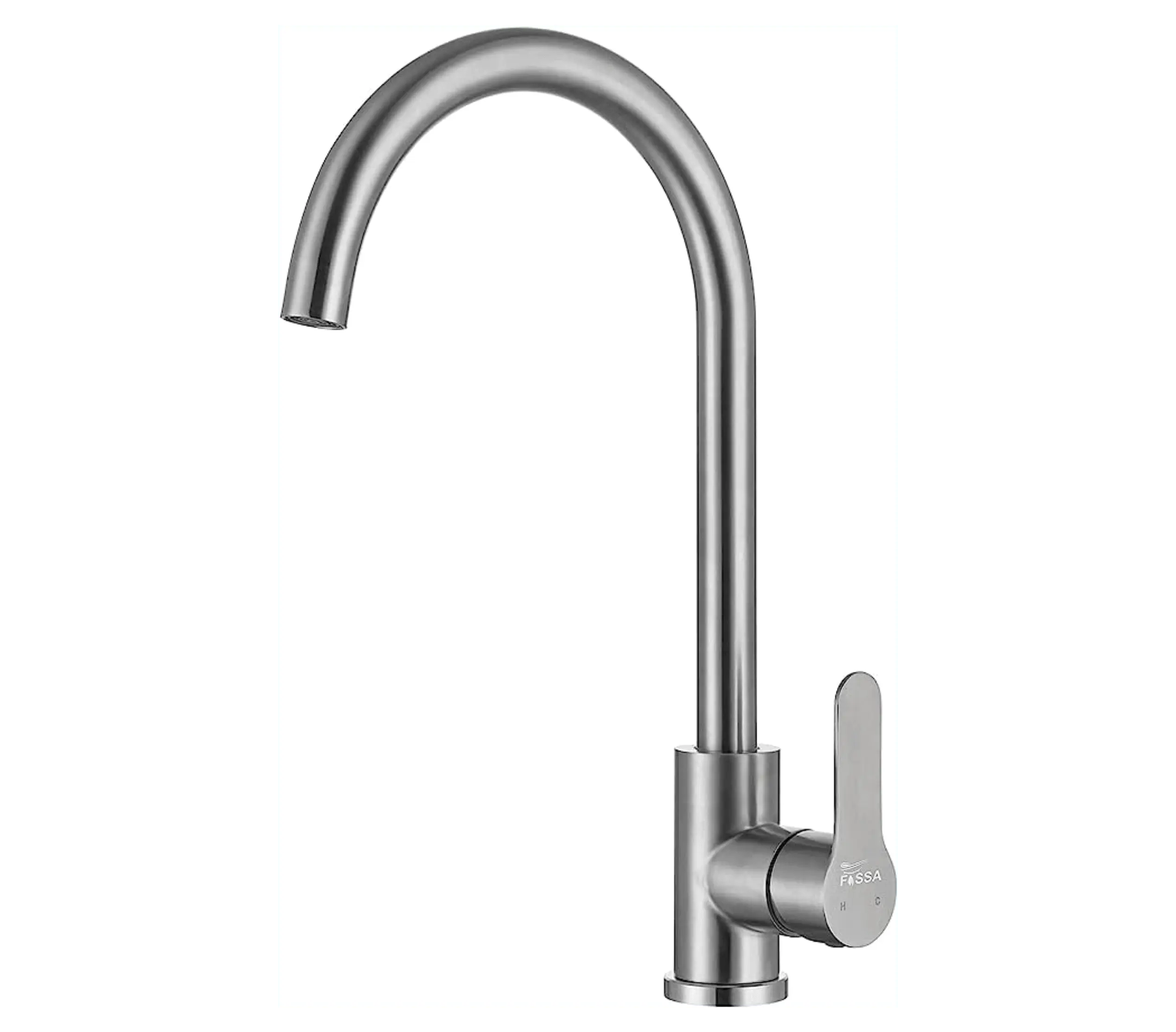 Fossa High Pressure Kitchen Faucet 360° Swivel, Stainless Steel Kitchen Faucet, Kitchen Mixer Tap with High Spout-257mm (Silver) Fossa Home