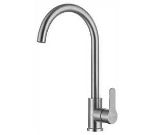 Fossa High Pressure Kitchen Faucet 360° Swivel, Stainless Steel Kitchen Faucet, Kitchen Mixer Tap with High Spout-257mm (Silver) Fossa Home