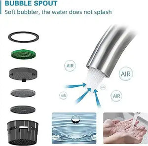 Fossa High Pressure Kitchen Faucet 360° Swivel, Stainless Steel Kitchen Faucet, Kitchen Mixer Tap with High Spout-257mm (Silver) Fossa Home