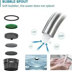 Fossa High Pressure Kitchen Faucet 360° Swivel, Stainless Steel Kitchen Faucet, Kitchen Mixer Tap with High Spout-257mm (Silver) Fossa Home