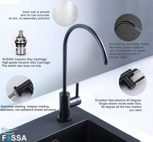RO Tap/Faucet Premium Stainless Steel Black - Fossa Home