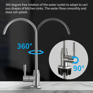 Fossa RO Tap Kitchen Water Filter Faucet, 100% Lead-Free Drinking Water Faucet Stainless Steel 304 Body Brushed Nickel Finish (Chrome) Fossa Home