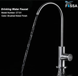 Fossa RO Tap Kitchen Water Filter Faucet, 100% Lead-Free Drinking Water Faucet Stainless Steel 304 Body Brushed Nickel Finish (Silver) Fossa Home