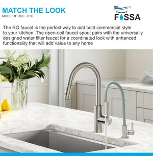 Fossa Stainless Steel RO Tap with Flexible Swivel Spout for Kitchen/Sink/Wash Basin - Matte Finish, Water Filter Faucet, 100% Lead-Free Drinking Water Faucet Stainless Steel Body (Grey) Fossa Home