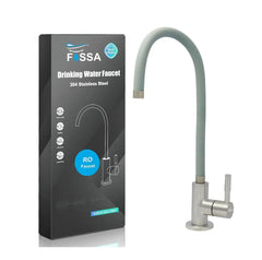 Fossa Stainless Steel RO Tap with Flexible Swivel Spout for Kitchen/Sink/Wash Basin - Matte Finish, Water Filter Faucet, 100% Lead-Free Drinking Water Faucet Stainless Steel Body (Grey) Fossa Home