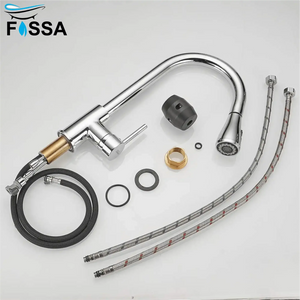 Dual-Flow Pull-Out 360° Hot & Cold Stainless Steel Kitchen Mixer Faucet Chrome Light Weight - Fossa Home