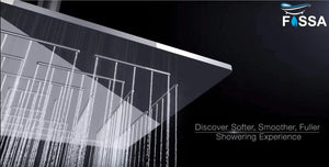 Fossa 4"x4"" Inch Square Fixed Stainless Steel Shower Head for Bathroom Luxury Hotel Luxury Bathroom Shower Head Unique Design ( Without Arm ) Fossa Home