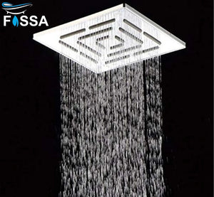 Amaze (4x4 Inches) 304- Grade Stainless Steel Chrome Finish Overhead Shower Without Arm - Fossa Home
