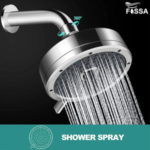 Wondra (4x4 Inches) 3-Spray Multifunction Chrome Finish Overhead Shower Without Arm - Fossa Home