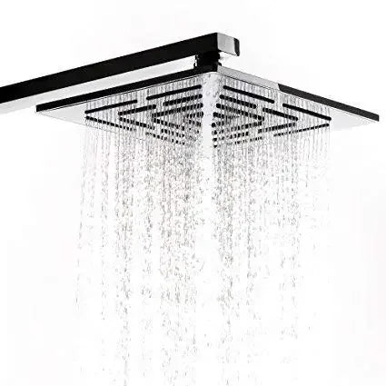 Amaze (6x6 Inches) 304- Grade Stainless Steel Chrome Finish Overhead Shower Without Arm - Fossa Home