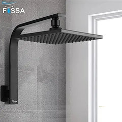 FOSSA 8'' Rain Shower Head Taps Square High Pressure Wall Arm DIY Black Fossa Home