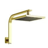 FOSSA 8'' Rain Shower Head Taps Square High Pressure Wall Arm DIY Gold Fossa Home