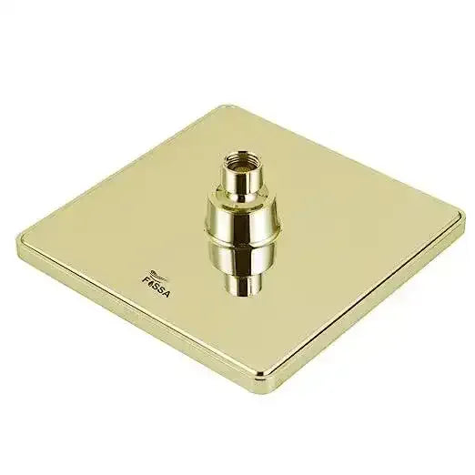 8 Inch Rain Square Overhead Shower Gold With Arm (18 Inch) - Fossa Home