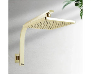 FOSSA 8'' Rain Shower Head Taps Square High Pressure Wall Arm DIY Gold Fossa Home