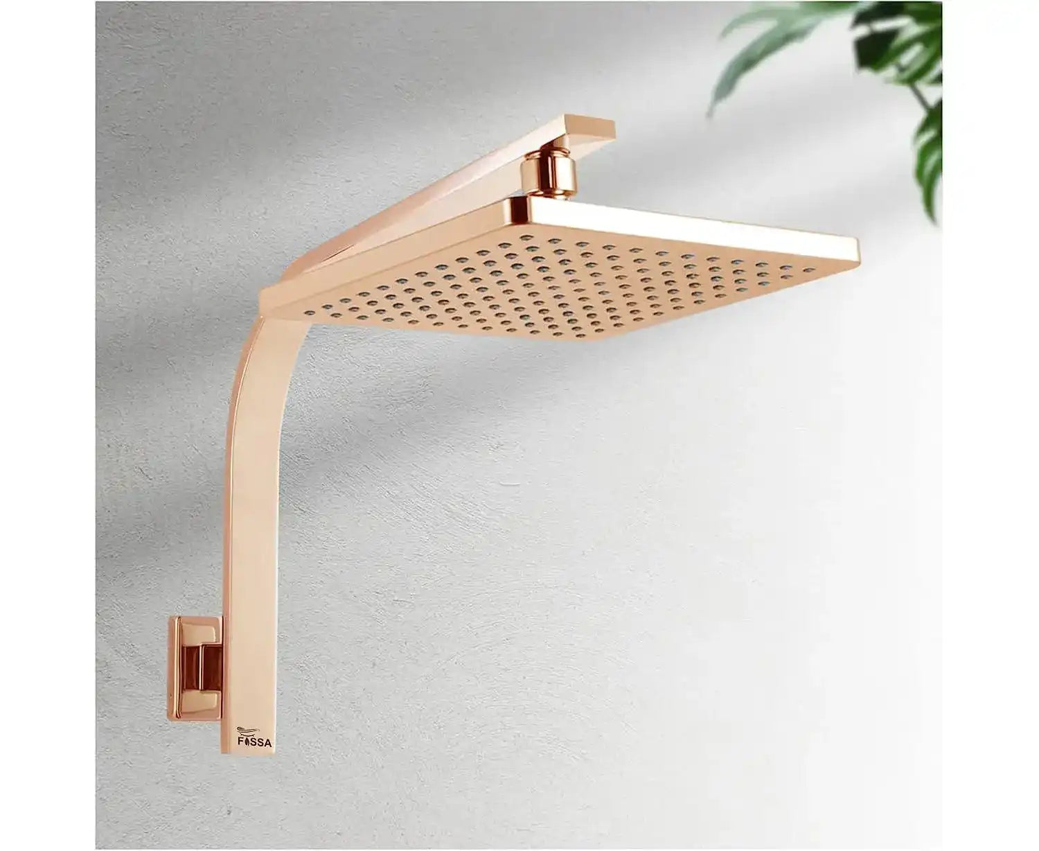 FOSSA 8'' Rain Shower Head Taps Square High Pressure Wall Arm DIY Rose Gold Fossa Home