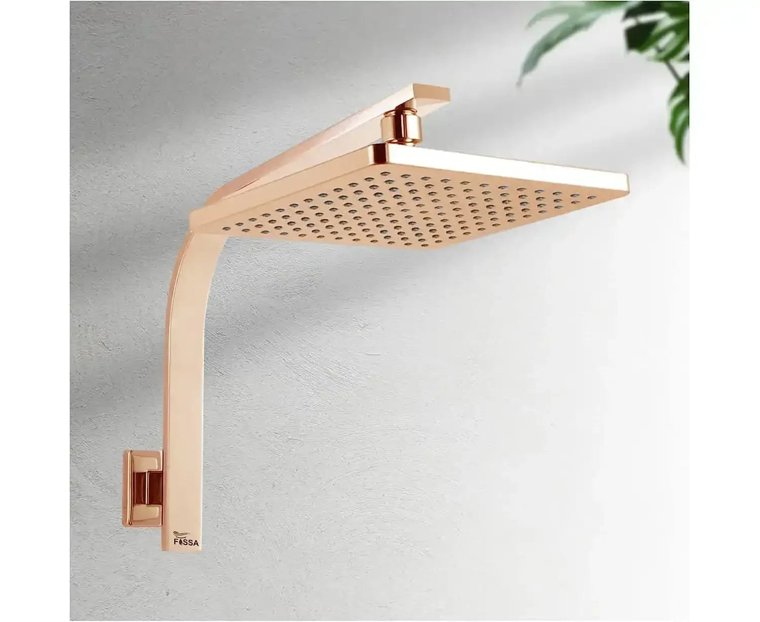 8 Inch Rain Square Overhead Shower Rose Gold With Arm (18 Inch) - Fossa Home