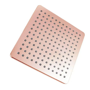 8 Inch Rain Square Overhead Shower Rose Gold With Arm (18 Inch) - Fossa Home