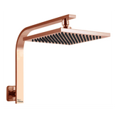 FOSSA 8'' Rain Shower Head Taps Square High Pressure Wall Arm DIY Rose Gold Fossa Home