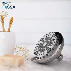 Fixed ( 5 Inches ) 304- Grade 6 Spray Settings Stainless Steel Silver Finish Overhead Shower( Arm 9 Inch ) - Fossa Home
