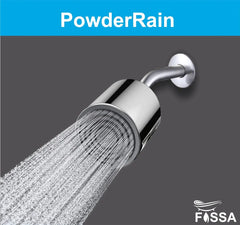 Fossa Mike Shower 4.5-inch With 6 Arm/Modern Showerhead 1-Spray PowderRain With Quick Clean in Chrome ( With ARM Set ) Fossa Home