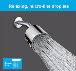 Fossa Mike Shower 4.5-inch With 6 Arm/Modern Showerhead 1-Spray PowderRain With Quick Clean in Chrome ( With ARM Set ) Fossa Home