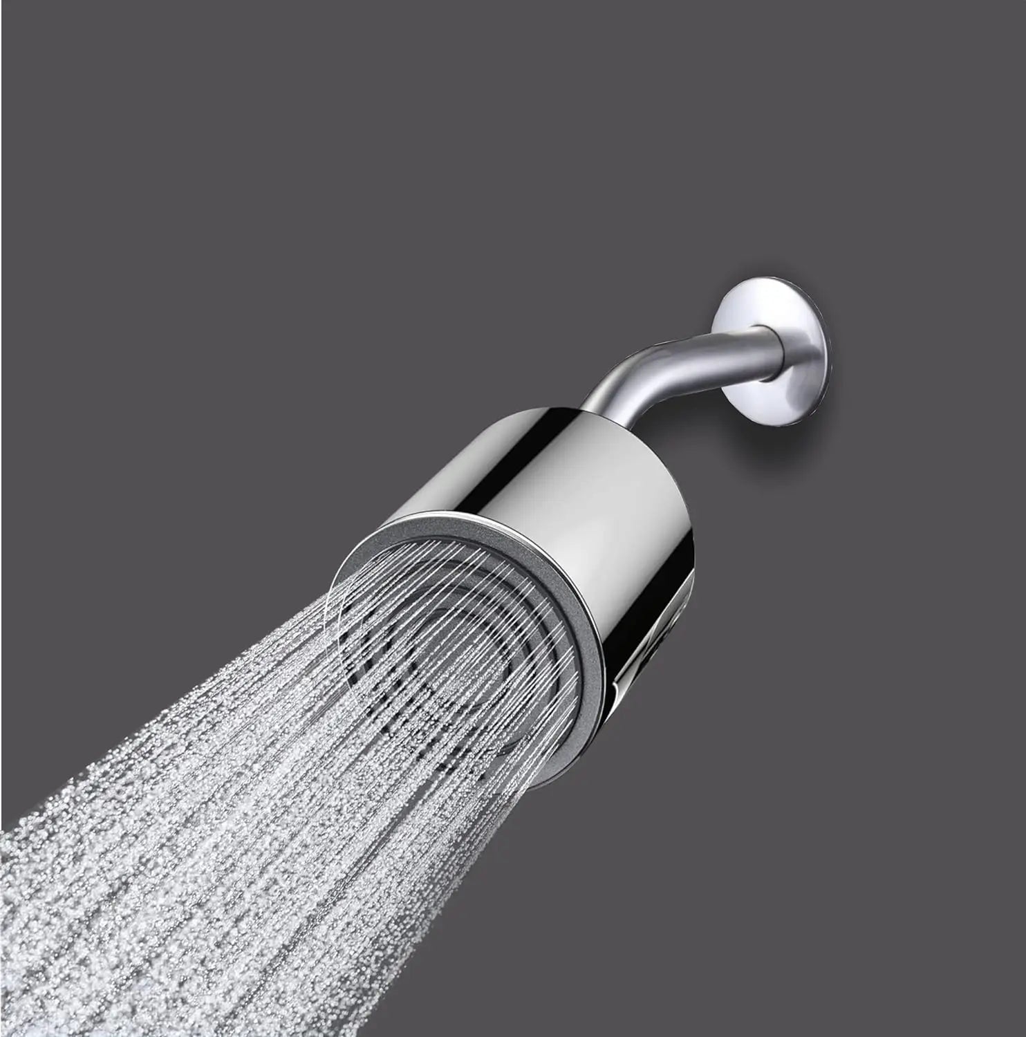 Fossa Mike Shower 4.5-inch With 6 Arm/Modern Showerhead 1-Spray PowderRain With Quick Clean in Chrome ( With ARM Set ) Fossa Home