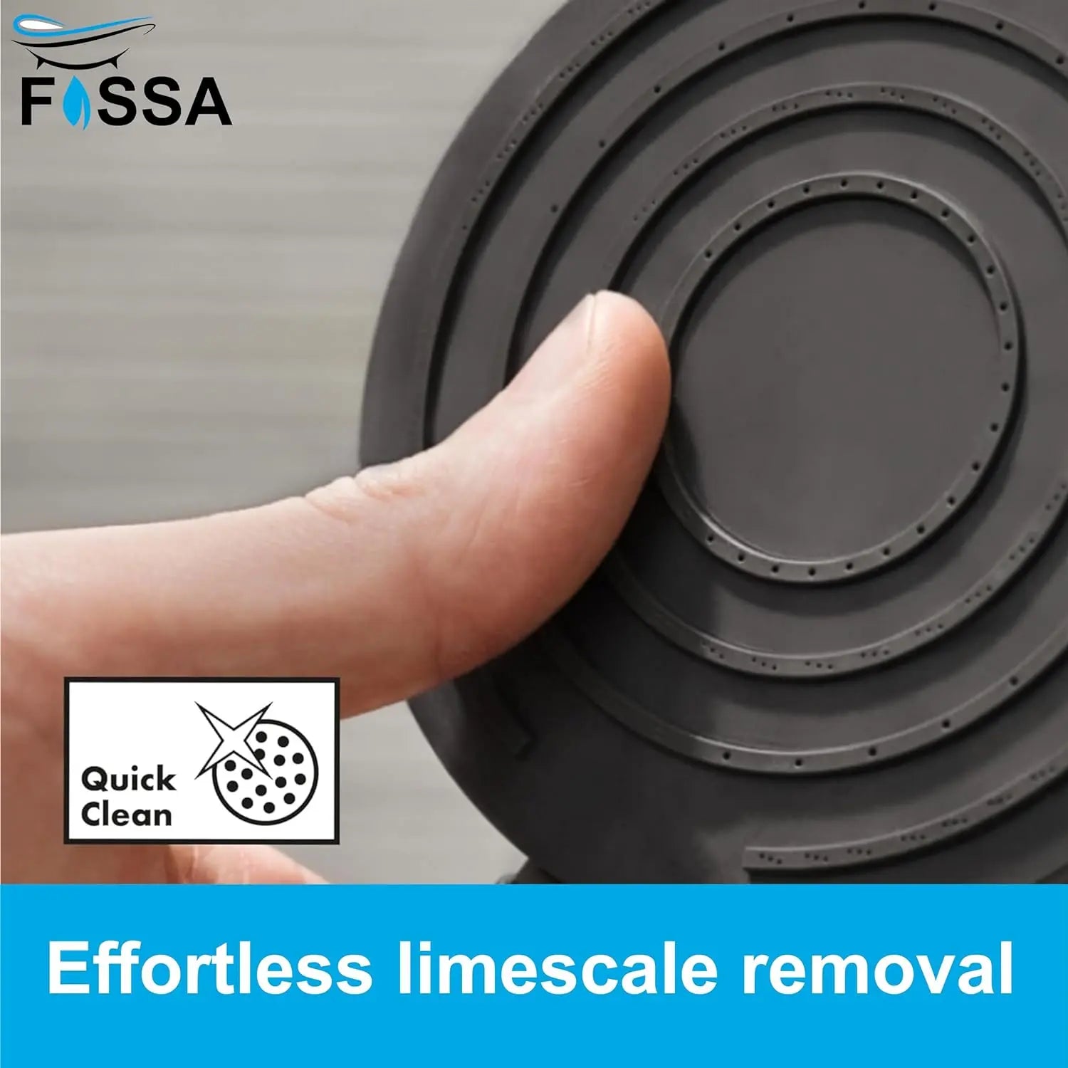 Fossa Mike Shower 4.5-inch With 6 Arm/Modern Showerhead 1-Spray PowderRain With Quick Clean in Chrome ( With ARM Set ) Fossa Home