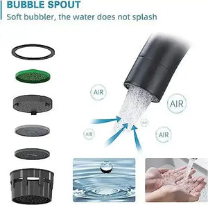 Fossa High Pressure Kitchen Faucet 360° Swivel, Stainless Steel Kitchen Faucet, Kitchen Mixer Tap with High Spout-257mm (Black) Fossa Home