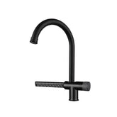 Fossa Kitchen faucets with Waterfall Shower Stainless Steel Single Hole Hot and Cold Water Swivel Pull Down Kitchen Faucet-Grey Black Fossa Home