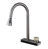 Wainfall Kitchen Sink Faucet Pull Out Four Water Outlet Modes Cold and Hot Can Rotate TAP ( Grey ) Fossa Home