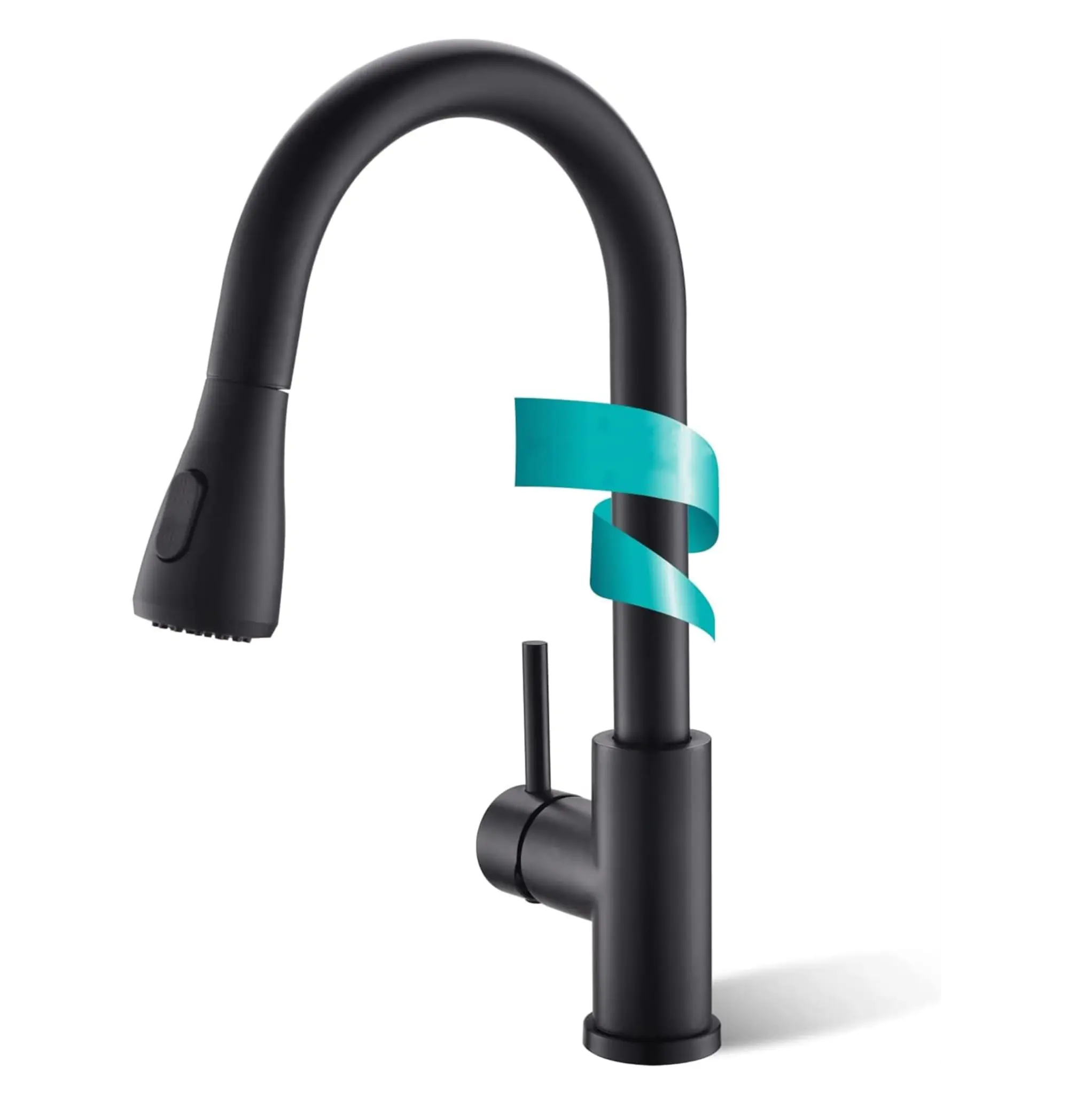 Fossa Extendible Spray Kitchen Tap 360° Swivel Range Sink Mixer Tap Made of Brass Black Single Lever Mixer Tap for Kitchen Sink ( Light Weight ) Fossa Home