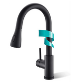 Fossa Extendible Spray Kitchen Tap 360° Swivel Range Sink Mixer Tap Made of Brass Black Single Lever Mixer Tap for Kitchen Sink ( Light Weight ) Fossa Home
