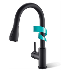Fossa Extendible Spray Kitchen Tap 360° Swivel Range Sink Mixer Tap Made of Brass Black Single Lever Mixer Tap for Kitchen Sink ( Light Weight ) Fossa Home