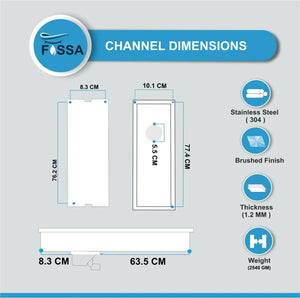Marble (30 x 4 Inches) 304 Grade Brushed Shower Channel Drain Floor Drain - Fossa Home
