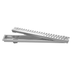 Wave (36 x 4 Inches) 304 Grade Brushed Shower Channel Drain Floor Drain - Fossa Home