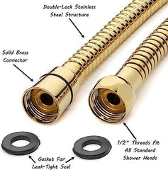 Fossa SS-304 Grade, 1 Meter Flexible Shower Hose Pipe (Chrome) (1 Meter) Gold - Fossa Home