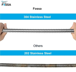 Stainless Steel Shower Hose Pipe - 1 Meter Silver - Fossa Home