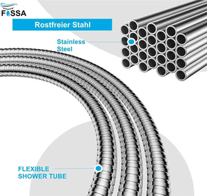 Stainless Steel Shower Hose Pipe - 1 Meter Silver - Fossa Home