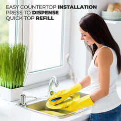 Fossa Soap Dispenser for Kitchen Sink Stainless Steel Built in Sink Soap Dispenser with Refillable Bottle 300ml Capacity Brushed Nickel - Fossa Home