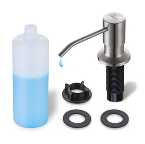 Fossa Soap Dispenser for Kitchen Sink Stainless Steel Built in Sink Soap Dispenser with Refillable Bottle 300ml Capacity Brushed Nickel Fossa Home