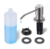 Fossa Soap Dispenser for Kitchen Sink Stainless Steel Built in Sink Soap Dispenser with Refillable Bottle 300ml Capacity Brushed Nickel Fossa Home