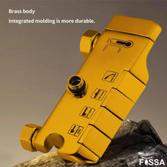 Fossa Brass Thermostatic LED Shower Panel Full Set Temperature Display Shower Set 4 Function, Mixer Shower System, Hand shower, Overhead Shower, Jet Spray For Bathroom Shower Set (Grey) - Fossa Home