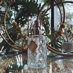 Fossa Diamond Design Glass Soap Dispenser, Kitchen Soap Dispenser with Rust Proof ABS Pump, Bathroom Soap Dispenser for Hand Soap, Soap, Lotion(Clear) - Fossa Home