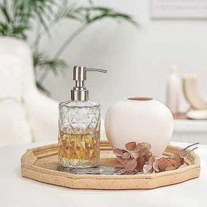 Fossa Glass Soap Dispenser - Refillable Wash Hand Liquid, Dish Detergent, Shampoo Lotion Bottle with Brushed Nickel Pump Holder, Ideal for Bathroom Countertop, Kitchen, Laundry Room GSD-001 - Fossa Home